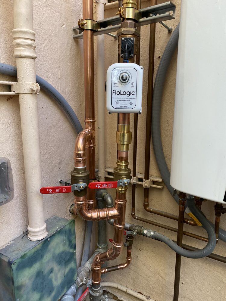 Backflow and isolation valve assembly on supply piping